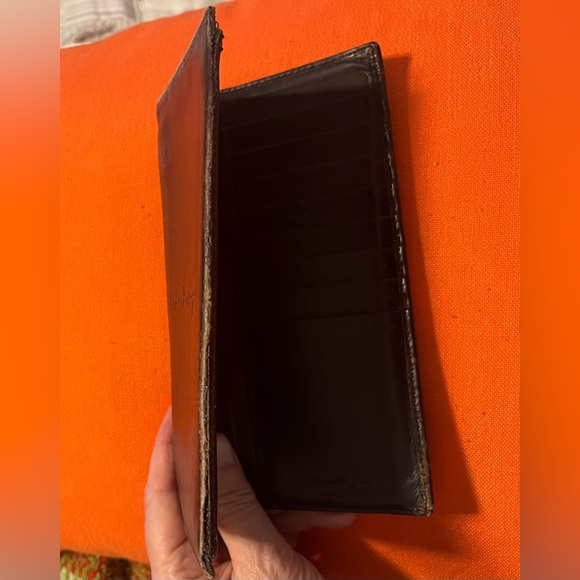 Salvatore Ferragamo Dark Brown Leather Card Holder Wallet - Picture 10 of 12